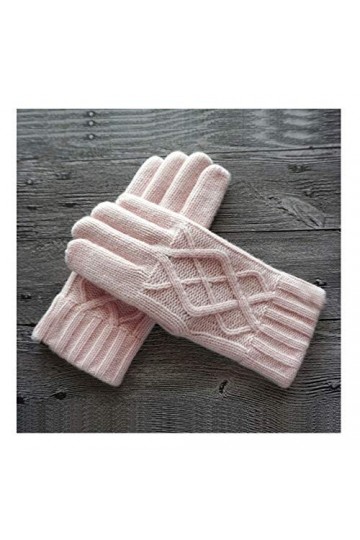 Gants dhiver Automne et hiver for femmes Gants en laine double couche en tricot plus épais velours Fingerless Gants demi-doi