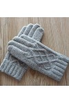 Gants dhiver Automne et hiver for femmes Gants en laine double couche en tricot plus épais velours Fingerless Gants demi-doi