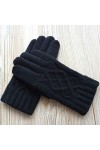 Gants dhiver Automne et hiver for femmes Gants en laine double couche en tricot plus épais velours Fingerless Gants demi-doi