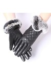Raelf Texto écran Femme Touch Gants en cuir soie Gants en cuir Gants en peau de mouton réel de doublure cachemire en cuir hiv
