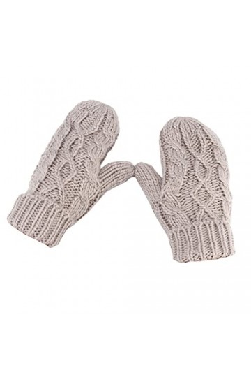 Femmes Plus Chaud épaissir tricoté Doigt Thermique Gants de Ski Mitaines Mitaines Femmes Color : Gray, Size : One Size 