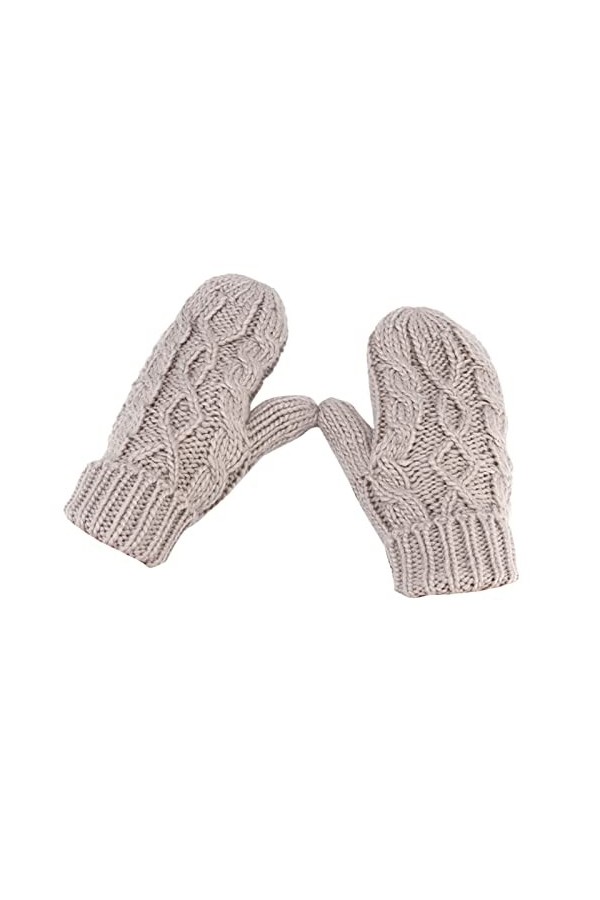 Femmes Plus Chaud épaissir tricoté Doigt Thermique Gants de Ski Mitaines Mitaines Femmes Color : Gray, Size : One Size 