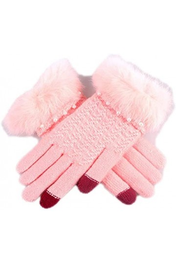 GHCXY Mitaines unisexes pour adulte - Automne hiver - Simple - Pour écran tactile - Chaudes et glamour - Petites perles - Mou