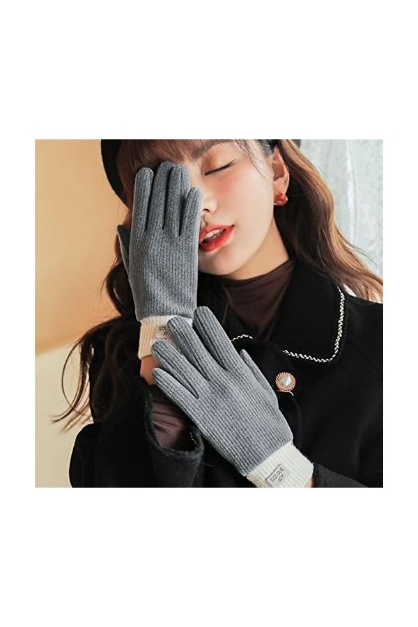 LZQPEARL Gants dautomne et dhiver Dames Écran Tactile et Gants Chauds Velours Color : B, Gloves Size : One Size 