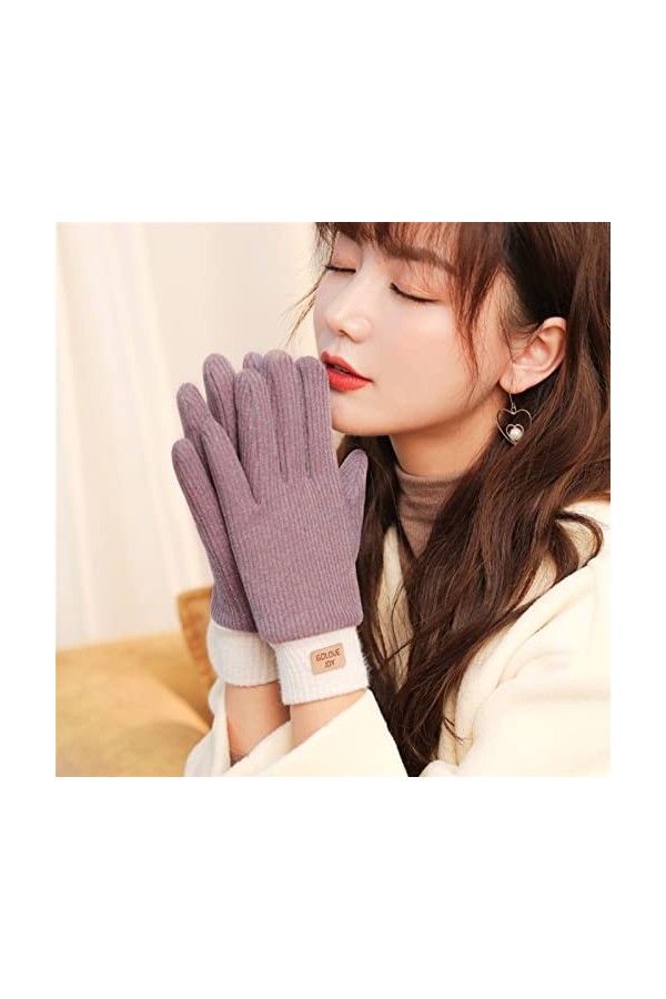 LZQPEARL Gants dautomne et dhiver Dames Écran Tactile et Gants Chauds Velours Color : B, Gloves Size : One Size 