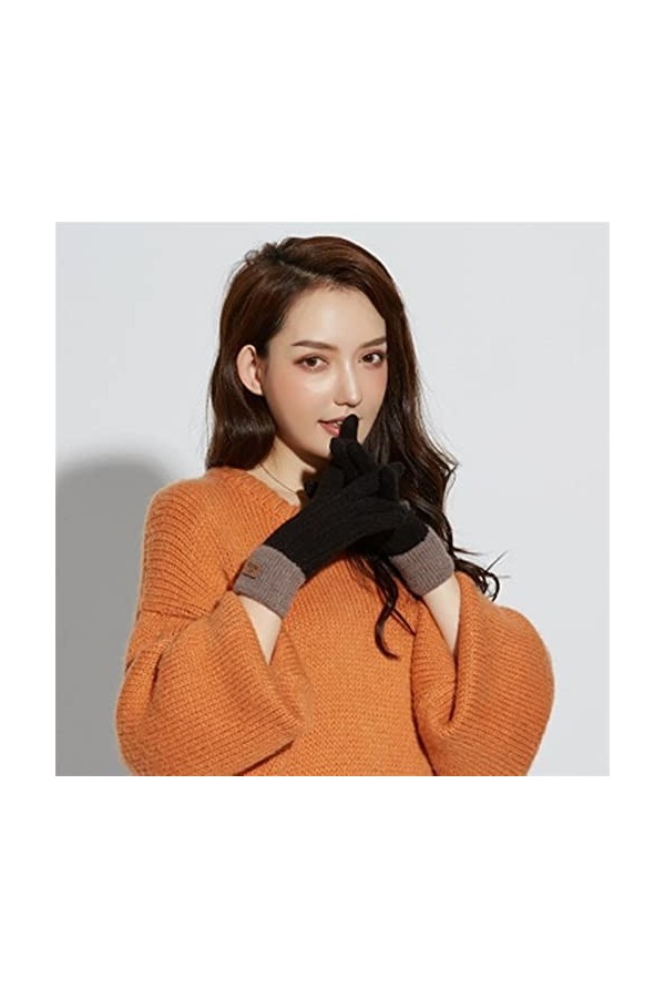 LZQPEARL Gants de Dames tricotés en Cachemire Automne et Hiver Chaud extérieur et Velours Velours Gants épais Gants de Dames 