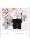 Cat in black Gants en tricot mignons avec doublure chaude - Gants thermiques pour femmes - Gants doux et confortables pour l