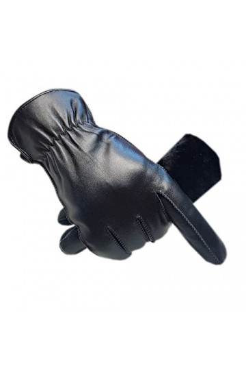 Femme Gants Gants Hiver Mode Homme Gants En Peau De Mouton Accessoires Noirs Chaud Doigt Conduite Équitation Cuir Noir 9.5