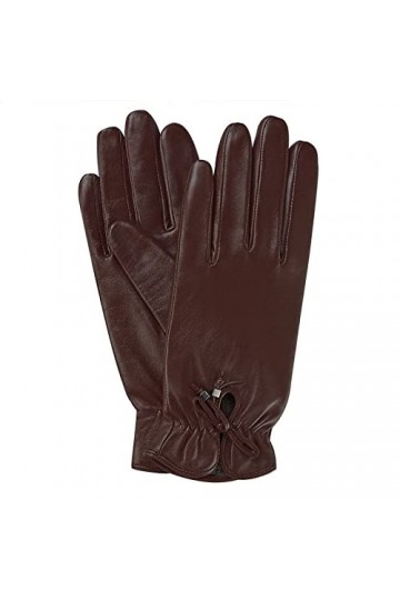 Gant Femme Gants En Cuir De Mouton Pour Femmes Avec Écran Tactile Bowknot Plus Doublure En Velours Gants Chauds Pour Automne 