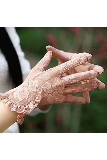 TWDYC Gants à écran Tactile de la Dentelle, Protection Solaire Summer Dames Anti-Ultraviolet Conduite et Conduite antidérapan