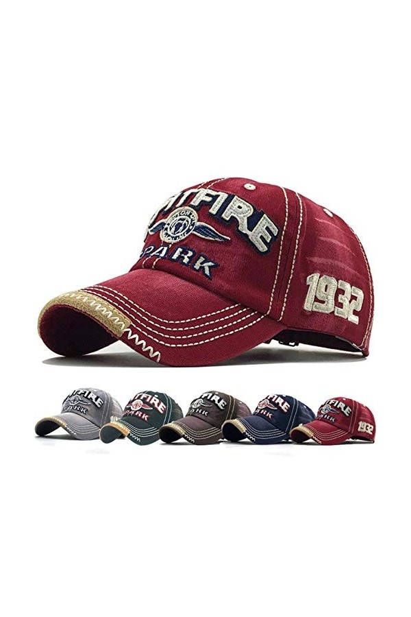 Yutdeng Retro Casquette de Baseball Unisexe Ajustable Boucle en Metal Casquettes Classique Trucker Cap Hat for Sport Hip Pop 