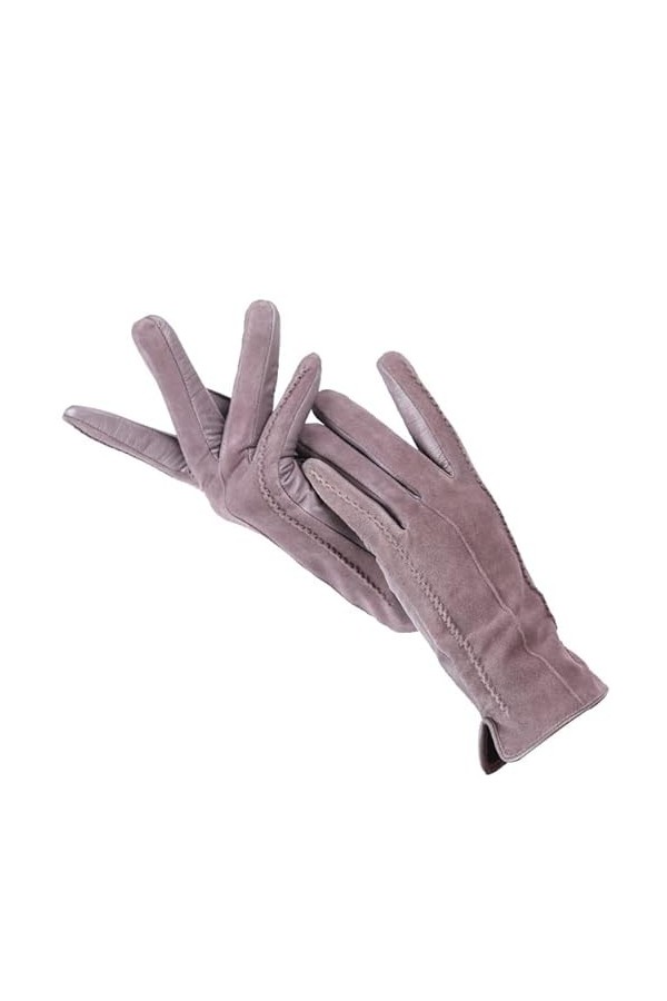 Aolity Gants dhiver Touch Gants Couleur Hiver Femme Gants en Cuir Daim Véritable