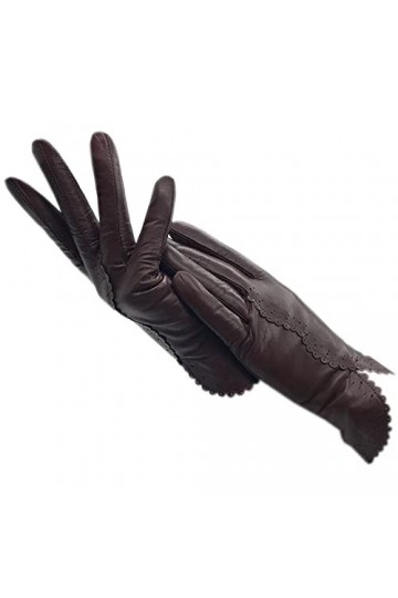 Gants Chauds Pour Femme Gants Hiver Dames Poignet Mode Gants En Peau De Mouton En Cuir Véritable Chaud Moto Conduite Froid Ga