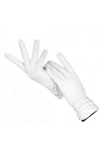 Gants blancs tendance en peau de mouton, gants dhiver froids et chauds, moufles blanches pour femmes, blanc, 36