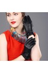 Raelf Gants en cuir Femme 360 ​​° Palm à écran tactile Gants en cuir épais velours dhiver plus en peau de mouton femmes Gant