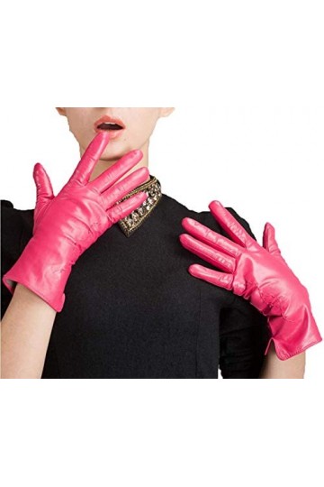 Femmes Hiver Chaud En De Cuir Young Styles Gants Mode Couleurs Solides Imperméables Extérieur Moufles Coupe-Vent Moufles Col