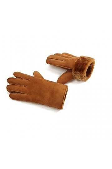 INGVY Gants dhiver pour femmes, gants épais dhiver moufles unisexes en daim fourrure pour femmes et hommes. couleur : kaki