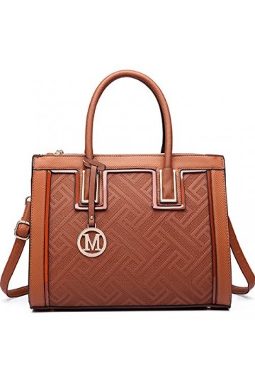 Miss Lulu Sac à Main Femme Sac Sacoche Sac Bandoulière Ferme Sac Fourre-Tout Dépaule en Simili Cuir de Carré Loisir