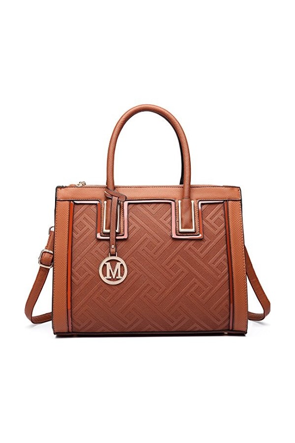 Miss Lulu Sac à Main Femme Sac Sacoche Sac Bandoulière Ferme Sac Fourre-Tout Dépaule en Simili Cuir de Carré Loisir