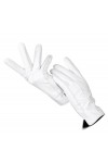 Gants en cuir blanc tendance pour femme - Gants blancs en peau de mouton - Doublure chaude, blanc, 8.5
