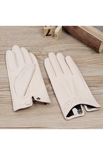 Raelf Gants en Soie Mesdames en Peau de Mouton en Cuir de Cachemire Doublure Gants première Couche Black Women Gants en Peau 