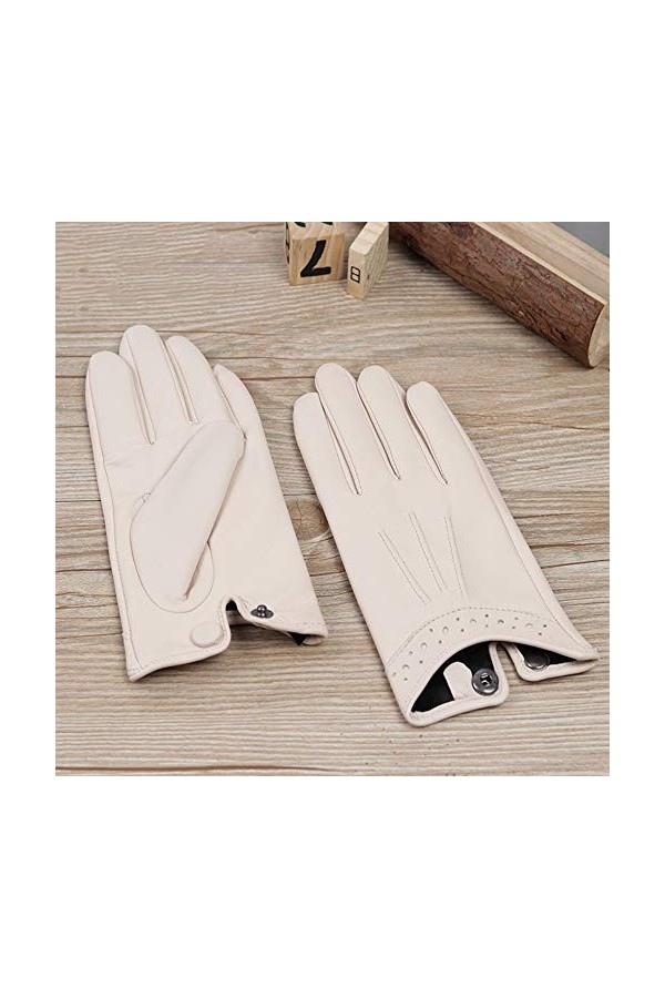 Raelf Gants en Soie Mesdames en Peau de Mouton en Cuir de Cachemire Doublure Gants première Couche Black Women Gants en Peau 
