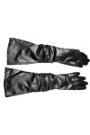 HEAITHpool Gants longs en cuir pour femme, doublure en polaire noire, gants chauds dautomne et dhiver, Style rayé, XL