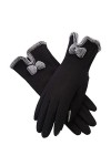 Jjshueryg Gants à écran Tactile Bowknot en Peluche pour Conduite et Cyclisme, Mitaines résistantes au Froid et au Chaud pour 