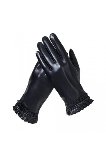 Femme En Gants DHiver Gants En Peau De Mouton Pour Femmes Coupe Vent Écran Tactile Gant En Cuir Féminin Mitaines DHiver Noi