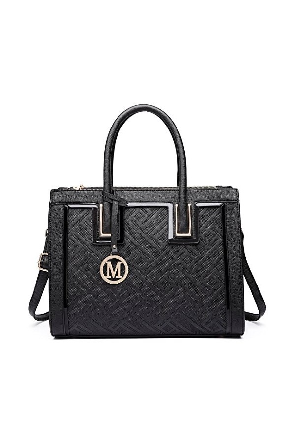 Miss Lulu Sac à Main Femme Sac Sacoche Sac Bandoulière Ferme Sac Fourre-Tout Dépaule en Simili Cuir de Carré Loisir