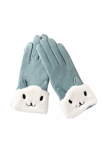 Cat in black Gant pour écran tactile - Gant fendu en daim avec doublure en peluche douce - Gant coupe-vent confortable - Gant