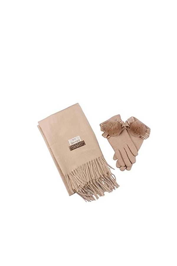 ZAJ Garder au Chaud Gants élégants Set - Ensemble de Gants de Foulard - Gants de Doigts fendus for Femmes - Gant Thermique à 