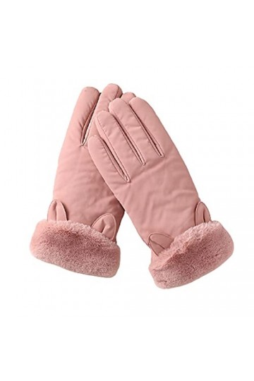 Cat in black Gants dhiver avec doublure thermique en peluche - Gants chauds pour femmes - Gants chauds coupe-vent pour la co