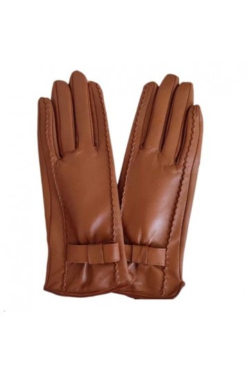 Gants Femmegants En Cuir Pour Femmes Automne Hiver Gants Thermiques En Peau De Mouton Femme Conduite Gants DHiver Marron M