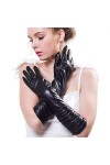 HUDJX Gants en Cuir pour Femmes Longs, Gants de Mitaines de fête en Cachemire Chaud pour lhiver, pour la Conduite de Gants d
