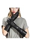 HUDJX Gants en Cuir pour Femmes à écran Tactile,Gants dopéra pour Dames de Longueur de coude de Luxe,Mitaines Chaudes dhive