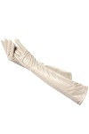 Gants longs en cuir beige, gants longs en cuir pour femmes, gants longs dhiver pour femmes 50 cm, gris clair, S