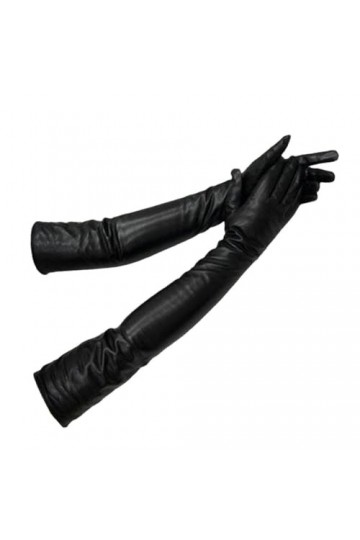Gants longs en peau de mouton pour femme - Doublure fine - Manches, 60 cm, 7.5