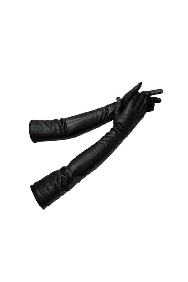 Gants longs en peau de mouton pour femme - Doublure fine - Manches, 60 cm, 7.5