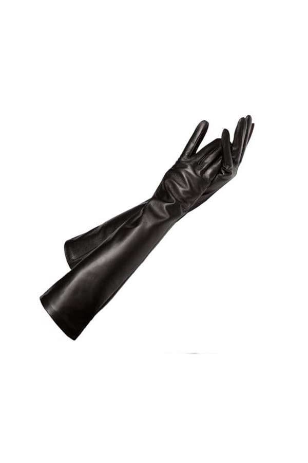 Gants longs en peau de mouton pour femme - Doublure fine - Manches, 60 cm, 7.5