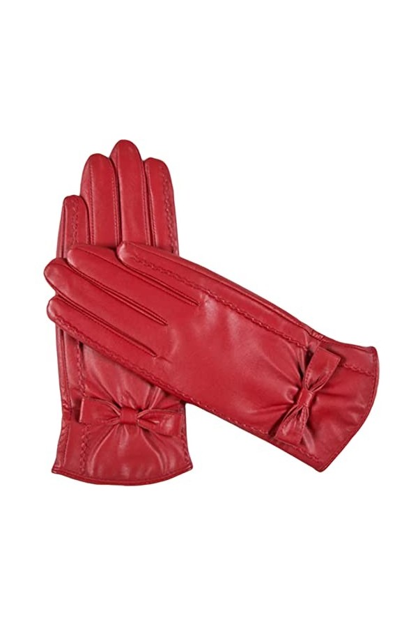 Gants Chauds Pour Femme Hiver Femmes Gants En Cuir Véritable Chaud Gants Filles Moufles En Cuir De Chèvre Noir L