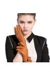 Gants Chauds Pour Femme Hiver Femmes Gants En Cuir Véritable Chaud Gants Filles Moufles En Cuir De Chèvre Noir L