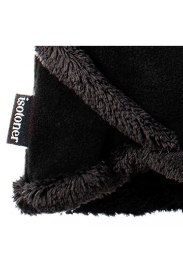 Gants imperméables doublés en polaire recyclé pour femme avec poignets chevauchés Taille unique Noir, noir, taille unique