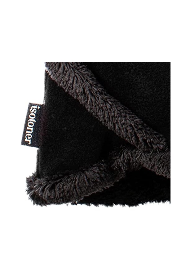 Gants imperméables doublés en polaire recyclé pour femme avec poignets chevauchés Taille unique Noir, noir, taille unique