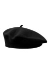 RUGUOA Francais Beret Femme Vintage Béret Chapeau élégant Berret Basque Femme Stylé Couleur Unie Souple Hiver Casquette Hat H