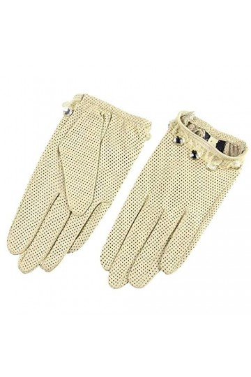 Gants Chauds Pour Femme Gants En Cuir Pour Femmes À La Mode Printanière Gants En Cuir De Mouton Gants Tactiles En Cuir Beige 