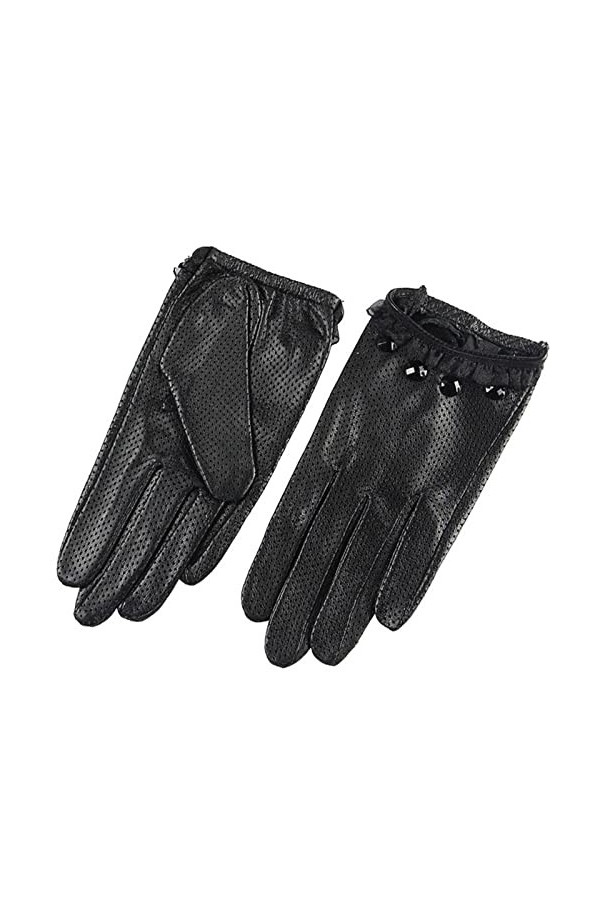 Gants Chauds Pour Femme Gants En Cuir Pour Femmes À La Mode Printanière Gants En Cuir De Mouton Gants Tactiles En Cuir Beige 