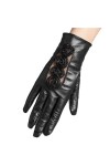 Femme Gants Dentelle Fleurs En Cuir Véritable Femmes Gants Automne Hiver Plus Velours Écran Tactile Gants En Peau De Mouton F