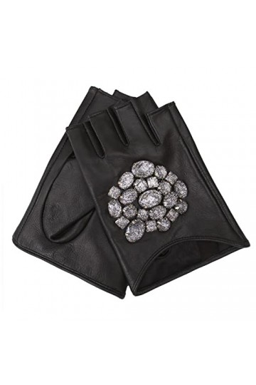 Gants Automne Et Hiver Gants En Cuir Véritable Pour Femmes Gants En Cuir De Chèvre Noir Mitaines Chaudes Blanc L
