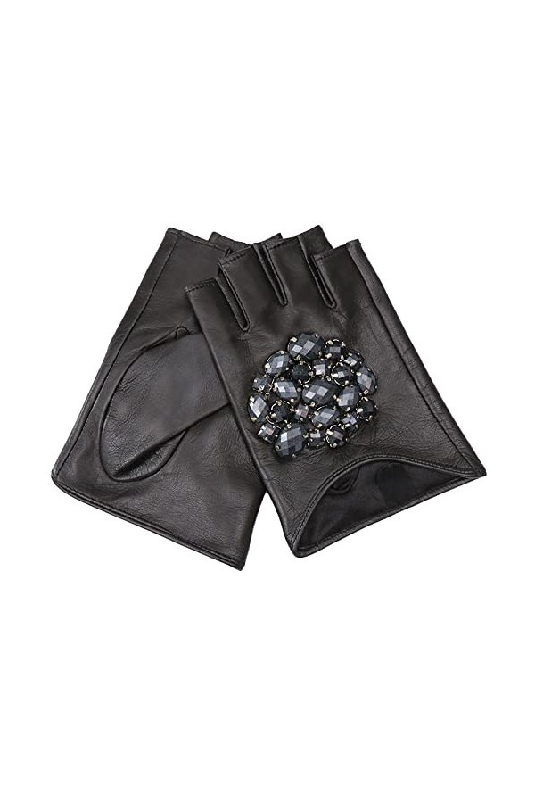 Gants Automne Et Hiver Gants En Cuir Véritable Pour Femmes Gants En Cuir De Chèvre Noir Mitaines Chaudes Blanc L